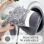Machine washable bathroom rug