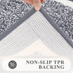 Non-slip TPR backing on bathroom rug