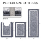 Three-piece bathroom rug size guide