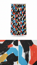 Blue Abstract Print Shower Curtain