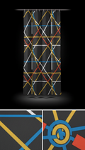 Yellow Linear Art Shower Curtain