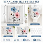 4-piece floral bathroom set size and contents guide