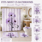 Lavender floral bathroom set dimensions