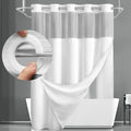 White hook-free waffle shower curtain